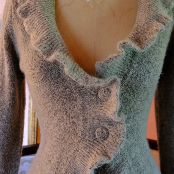 Heather Grey Soft Ruffled Sweater - Picture 3 of 6